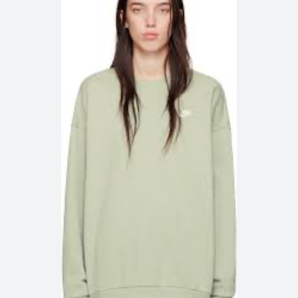 Nike NIKE Green Oversized French Terry Crewneck Sweatshirt